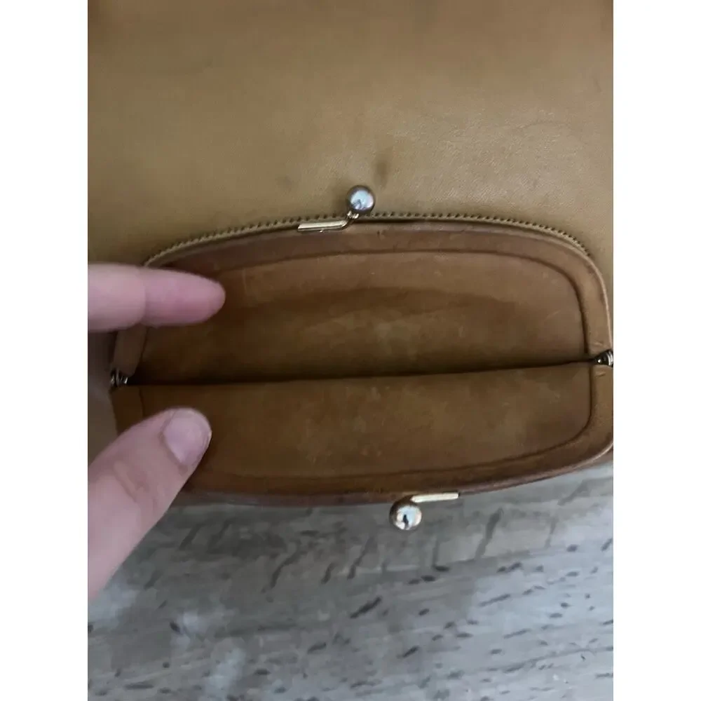Vintage Coach Bonnie Cashin Watermelon Kisslock Tote Talon Zip Bag 0497 Tan